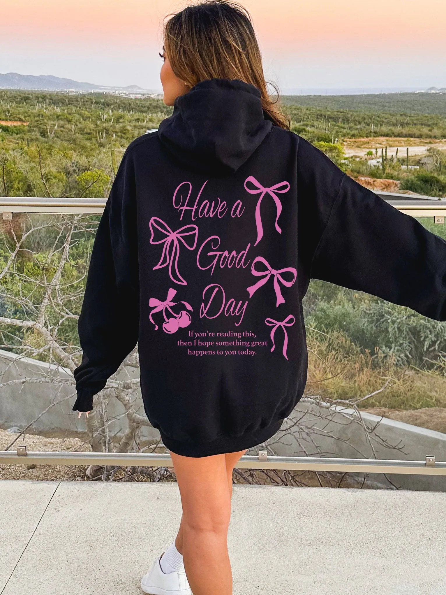 Have A Good Day Coquette Bows Hoodie - New!