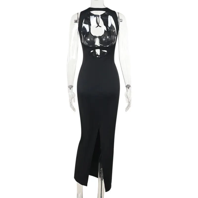 Hollow Out Backless Evening Dress Women