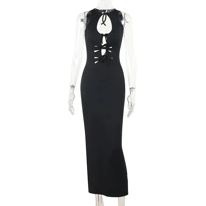 Hollow Out Backless Evening Dress Women