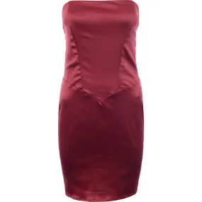 Jaded Rose Women's Red Satin Bandeau Mini Dress