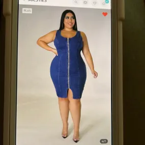 JUST ONE MORE DENIM PLUS DRESS