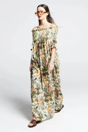 Karen Walker Gaia Smocked Dress- Insects and Fruit