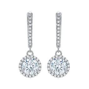 KATARINA 2 1/3 cttw Lab Grown Diamond Halo Huggie Earrings in 14k Gold