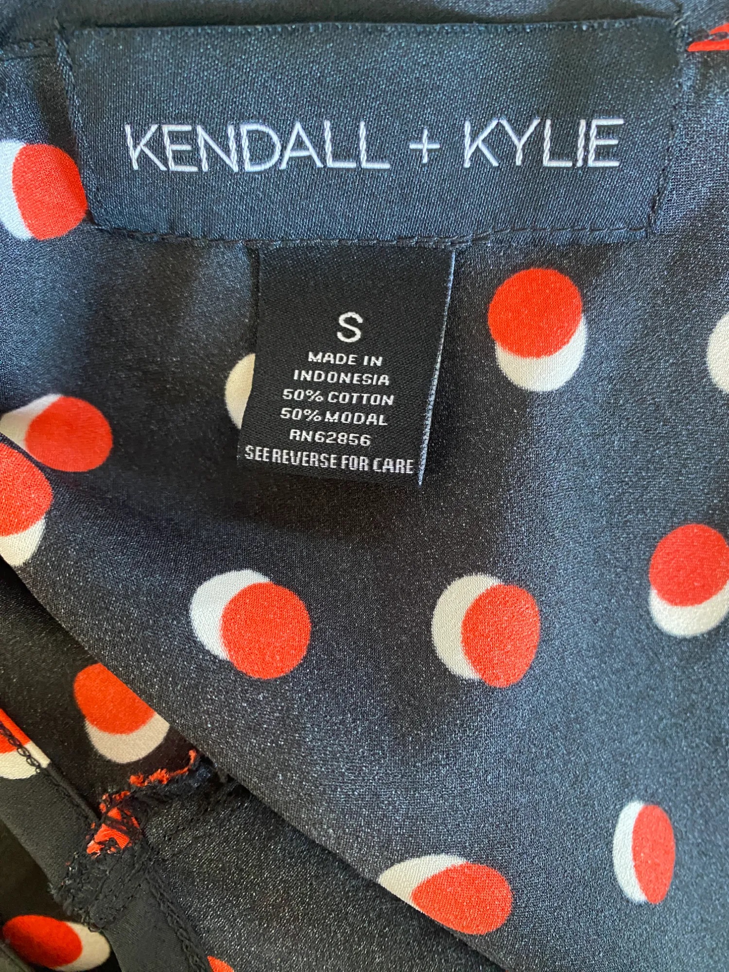 KENDALL   KYLIE Slip Style Dress | Navy/Red/White Polka Dots, Lace, Cotton/Modal