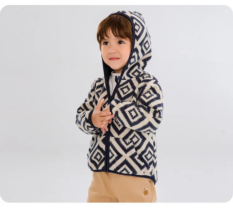Kids Winter Hooded Fleece Jacket - Birds (2-8 years)