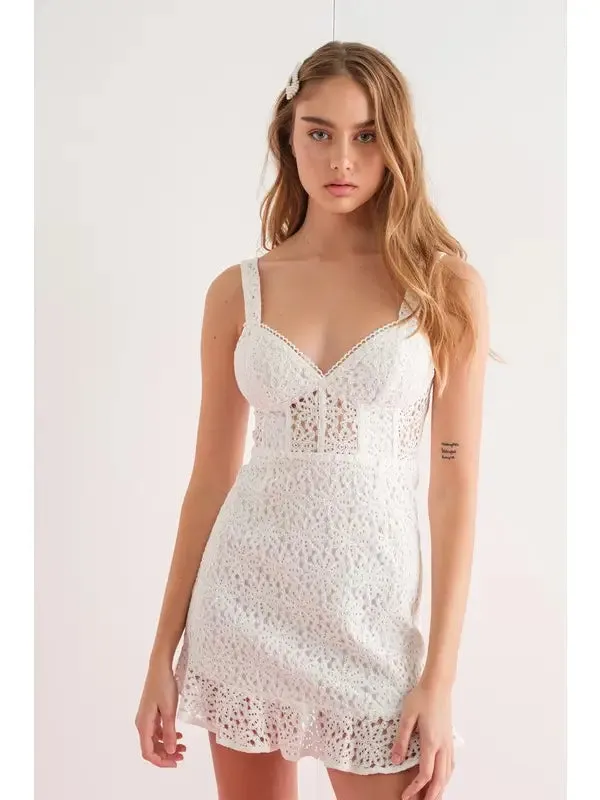 Kinsley Lace Corset Mini Sleeveless Dress