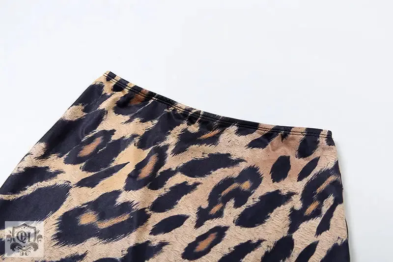Leopard Print Halter Top & Maxi Skirt