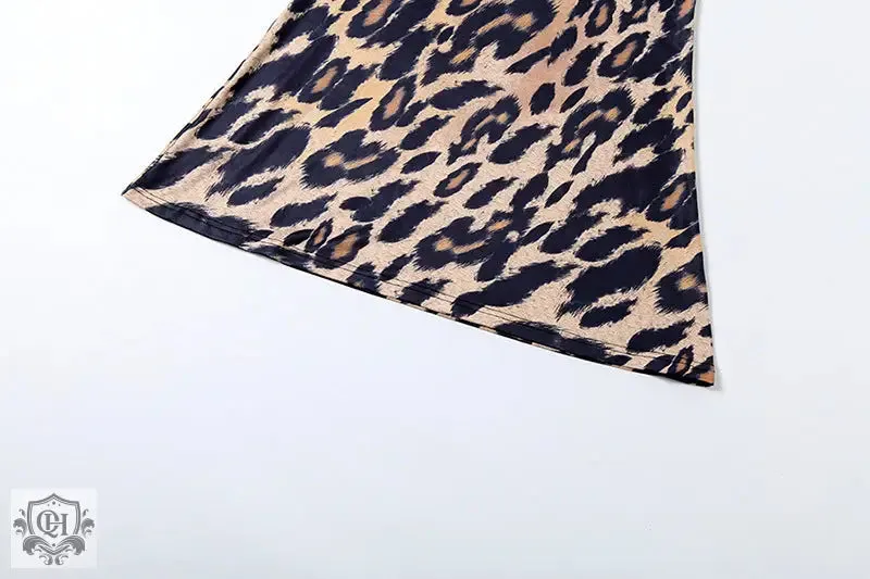 Leopard Print Halter Top & Maxi Skirt