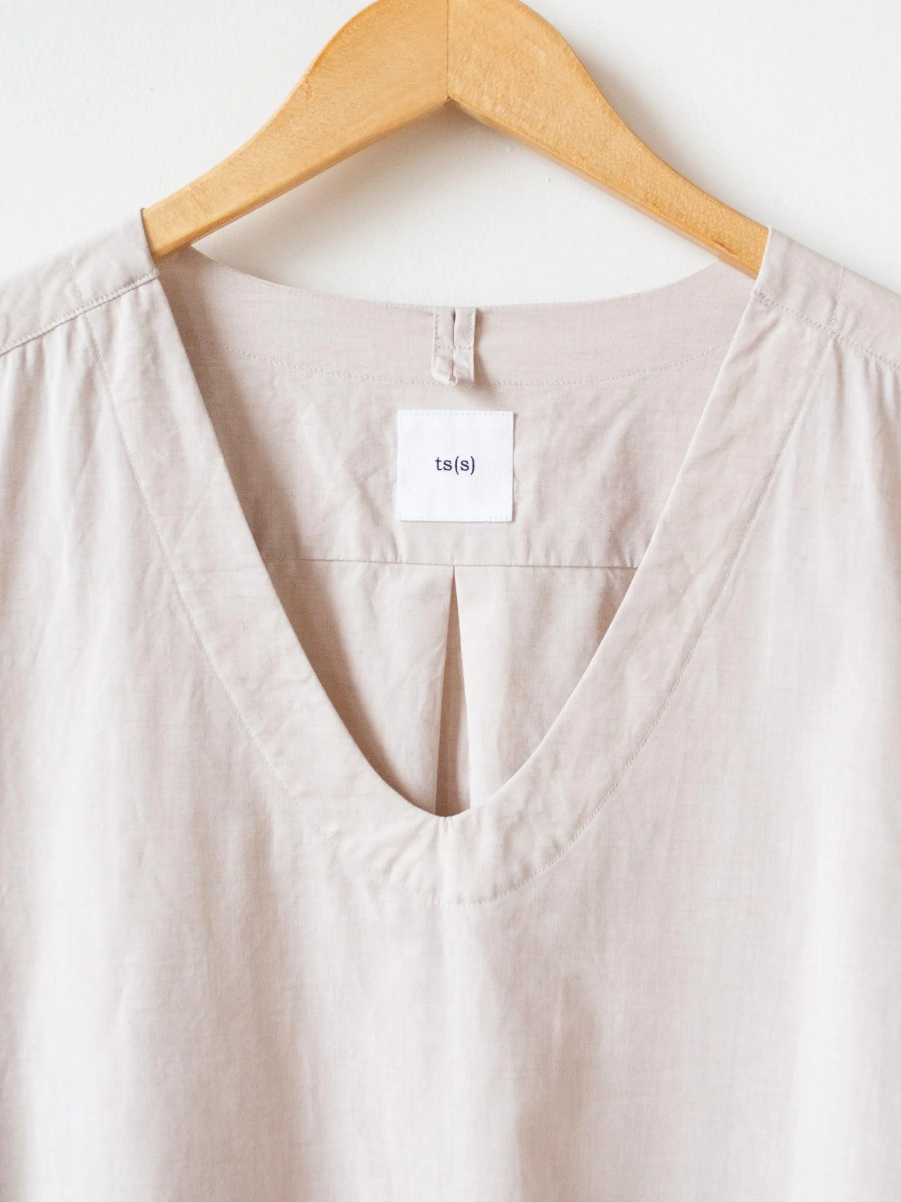 Lightweight Chambray Pullover Shirt Dress - Pink Beige