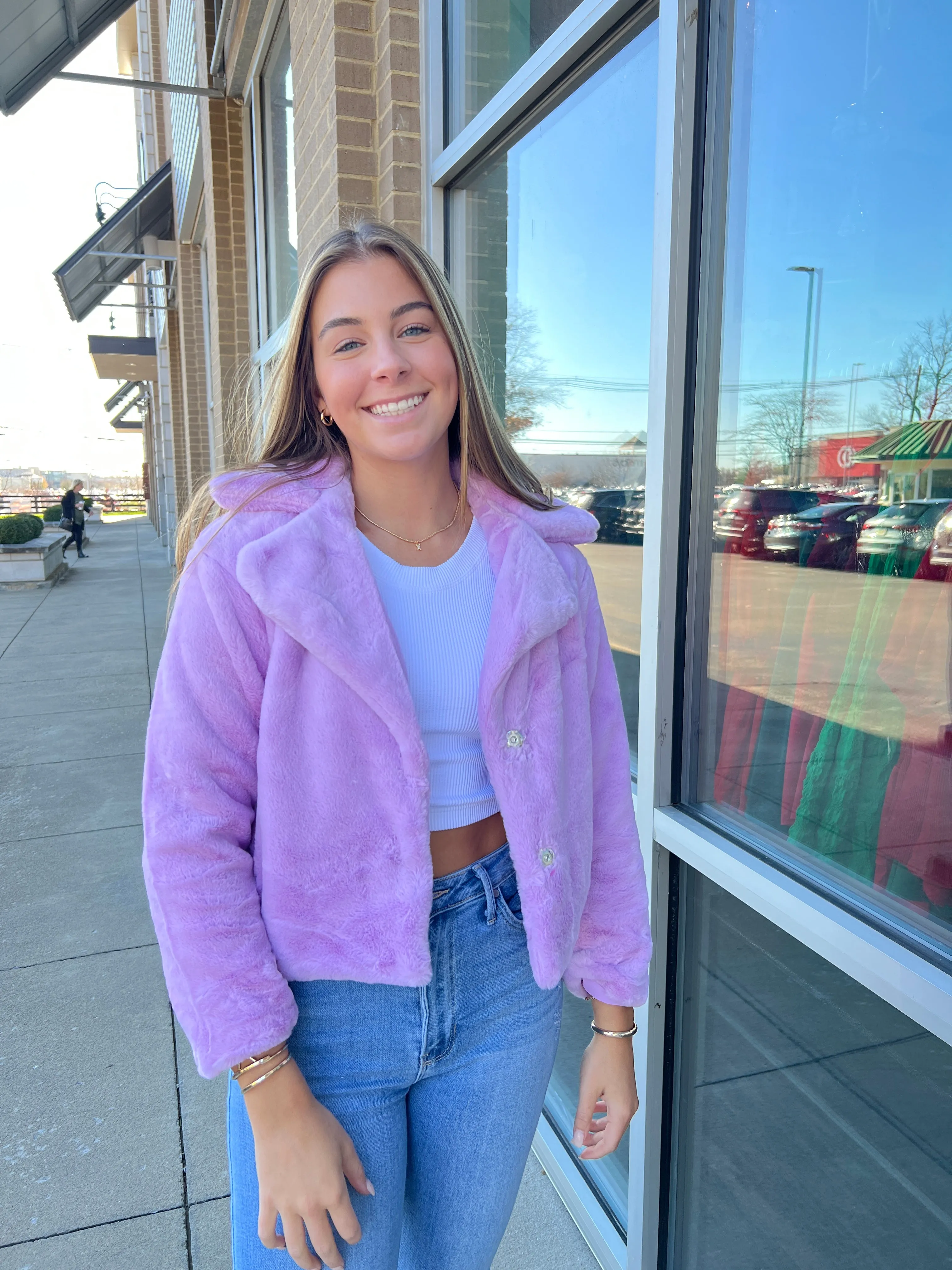 Lilac Purple Fur Coat