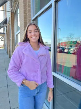 Lilac Purple Fur Coat