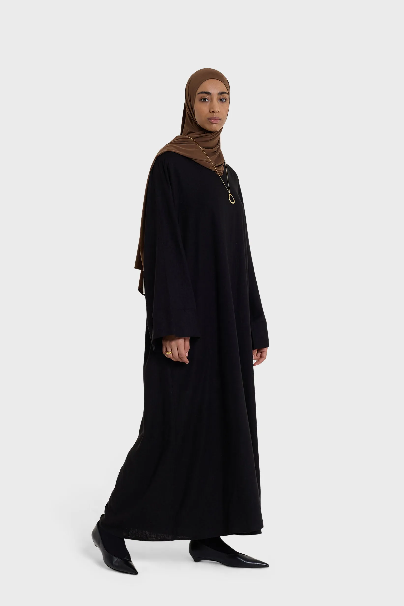 Loose Linen Dress | Black