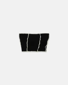 Luisa - Patchwork Mesh-Jersey Tube Top - Black/White wax