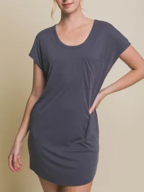 Maria Pocket Mini Dress - Slate