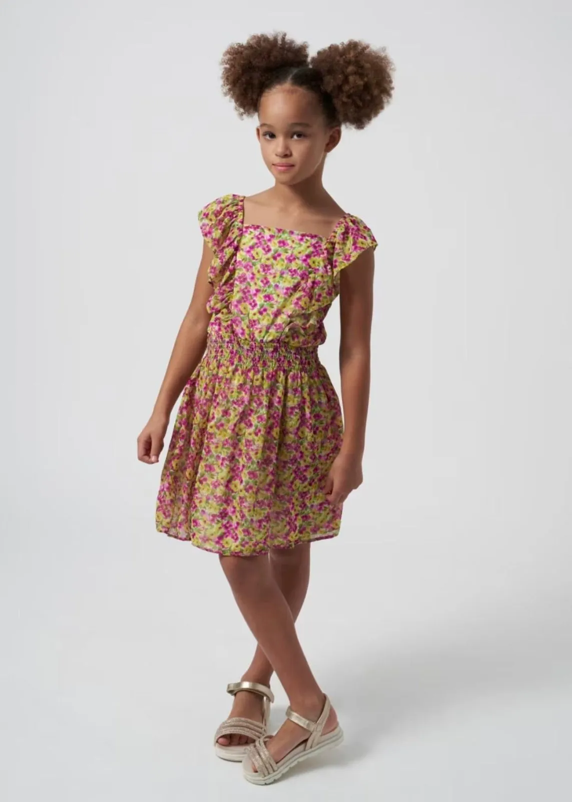 Mayoral Girls Bambula Floral Summer Dress