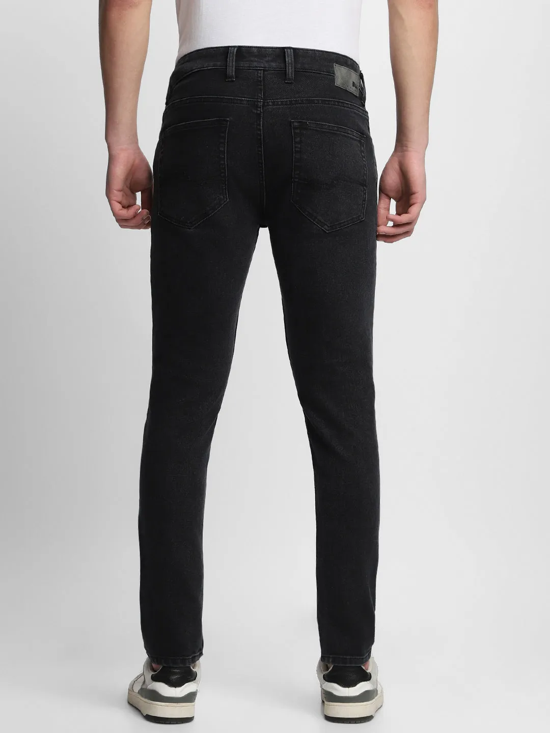Men's Slim Fit Washed Black Stretchable Jeans