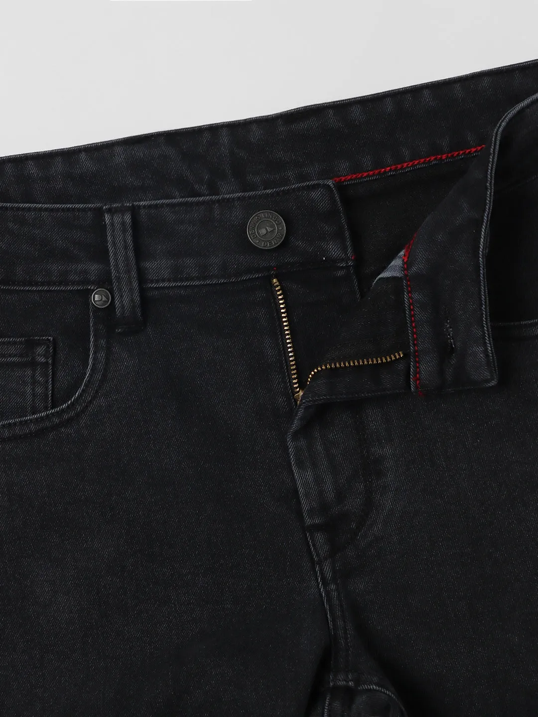 Men's Slim Fit Washed Black Stretchable Jeans