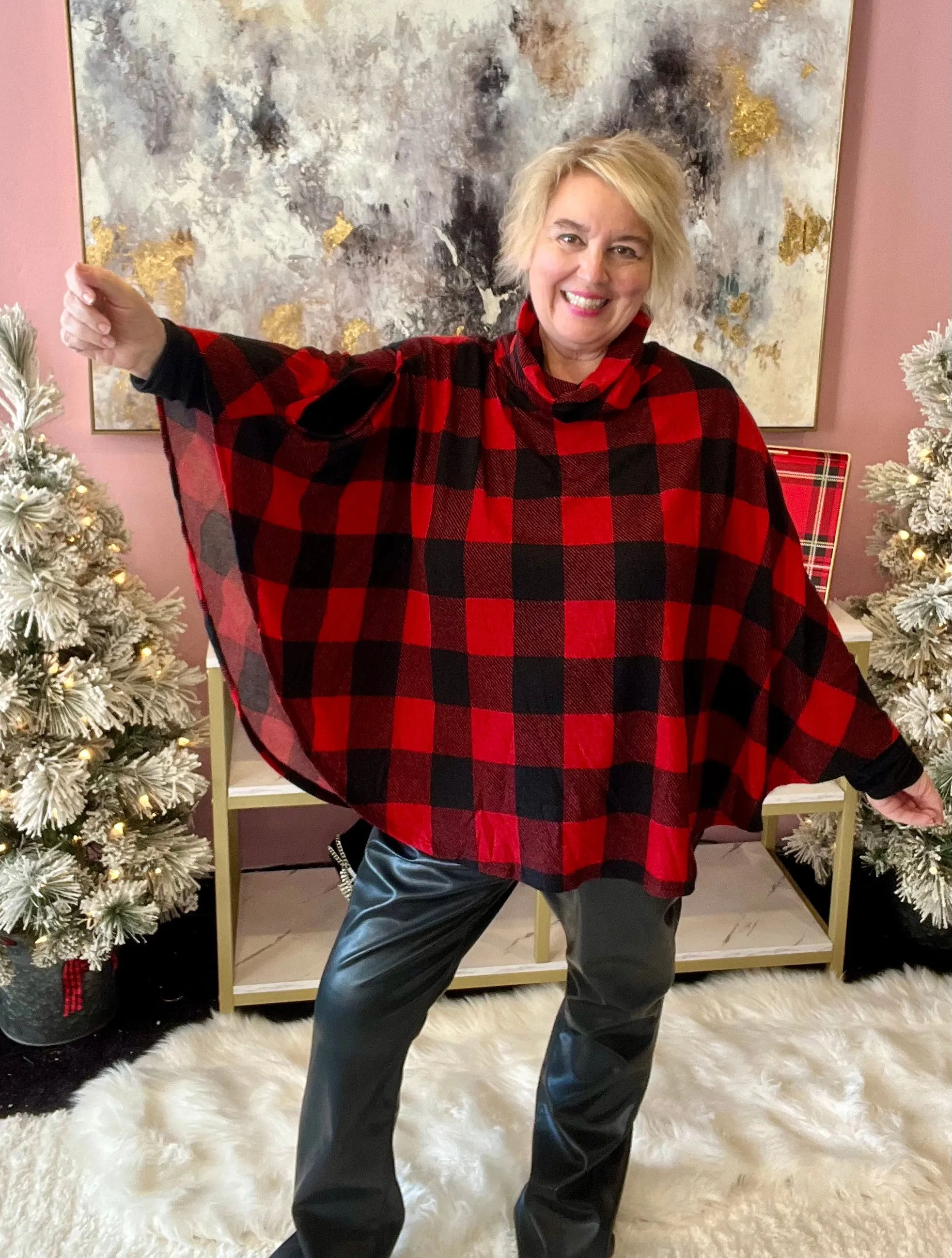 Misty Mountain Plaid Poncho