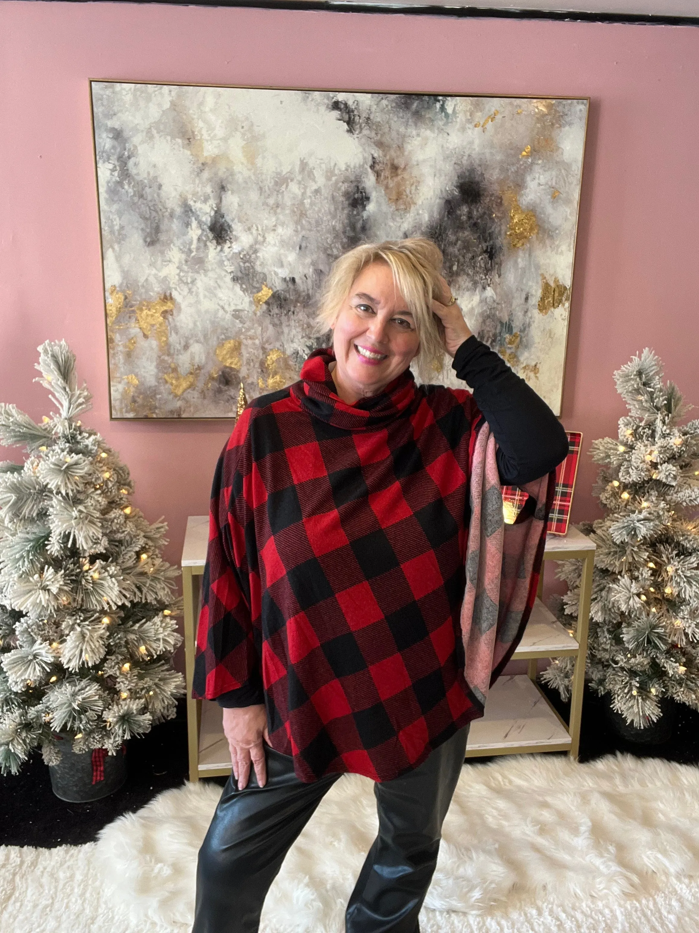 Misty Mountain Plaid Poncho