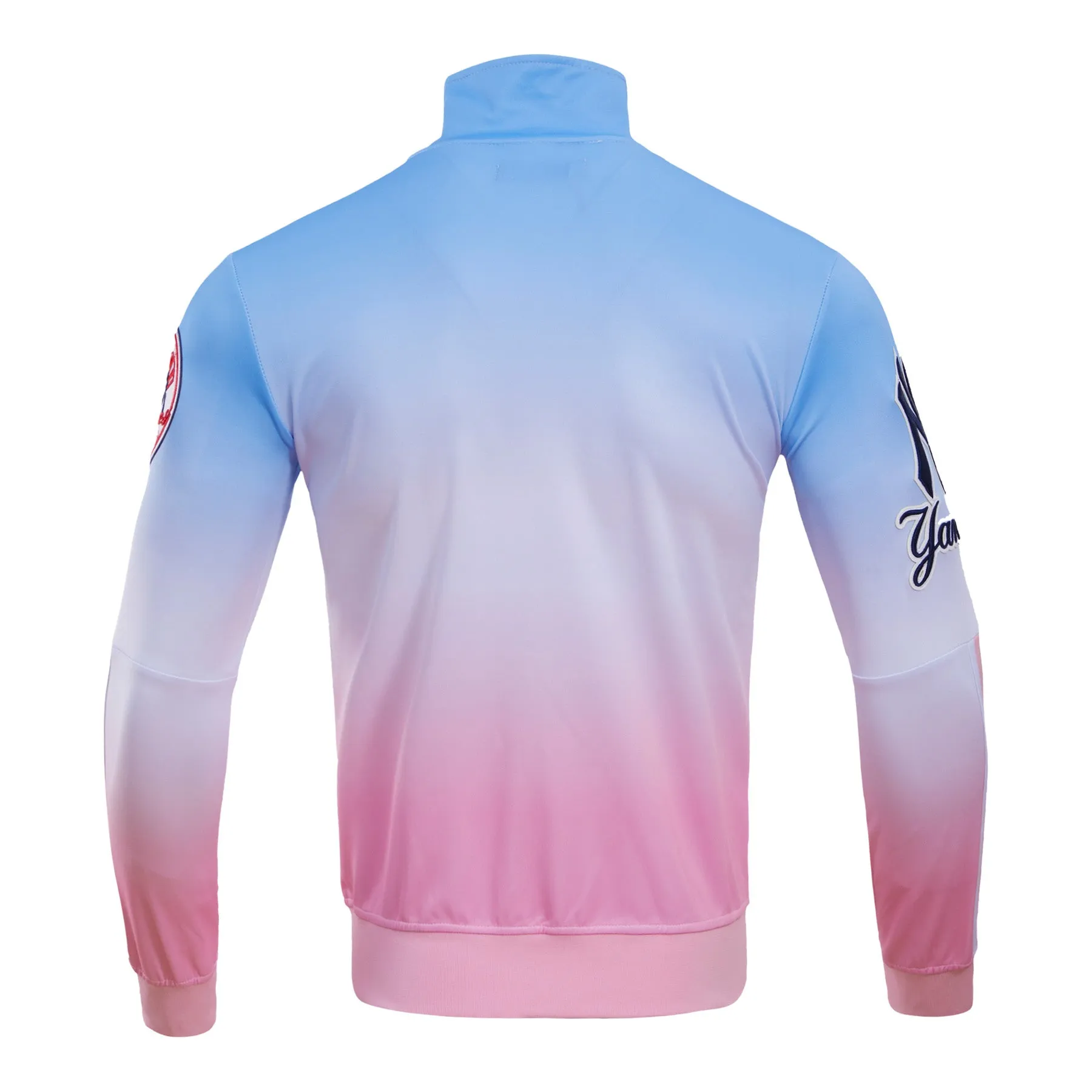 MLB NEW YORK YANKEES LOGO MEN'S TRACK JACKET (BLUE/WHITE/PINK)