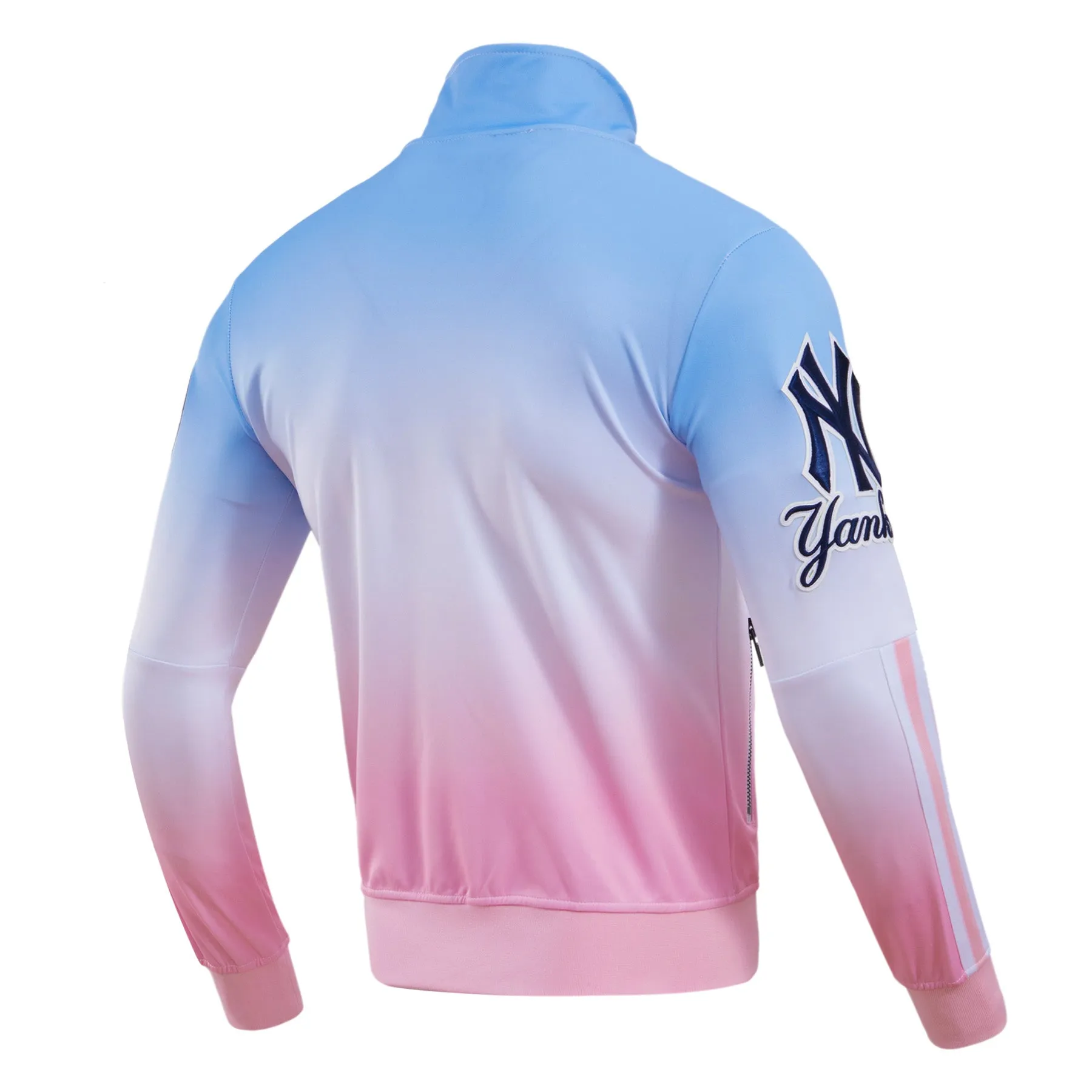 MLB NEW YORK YANKEES LOGO MEN'S TRACK JACKET (BLUE/WHITE/PINK)
