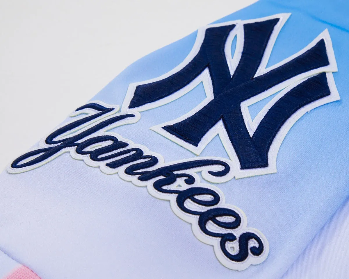 MLB NEW YORK YANKEES LOGO MEN'S TRACK JACKET (BLUE/WHITE/PINK)