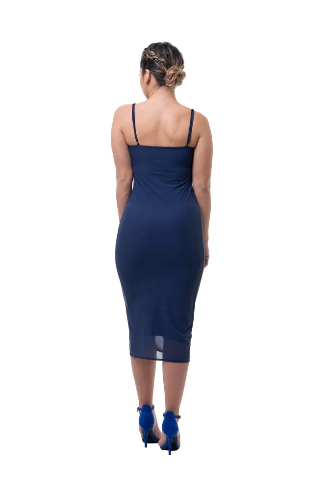 Navy Midi Slip Dress