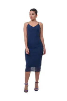 Navy Midi Slip Dress