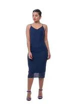 Navy Midi Slip Dress