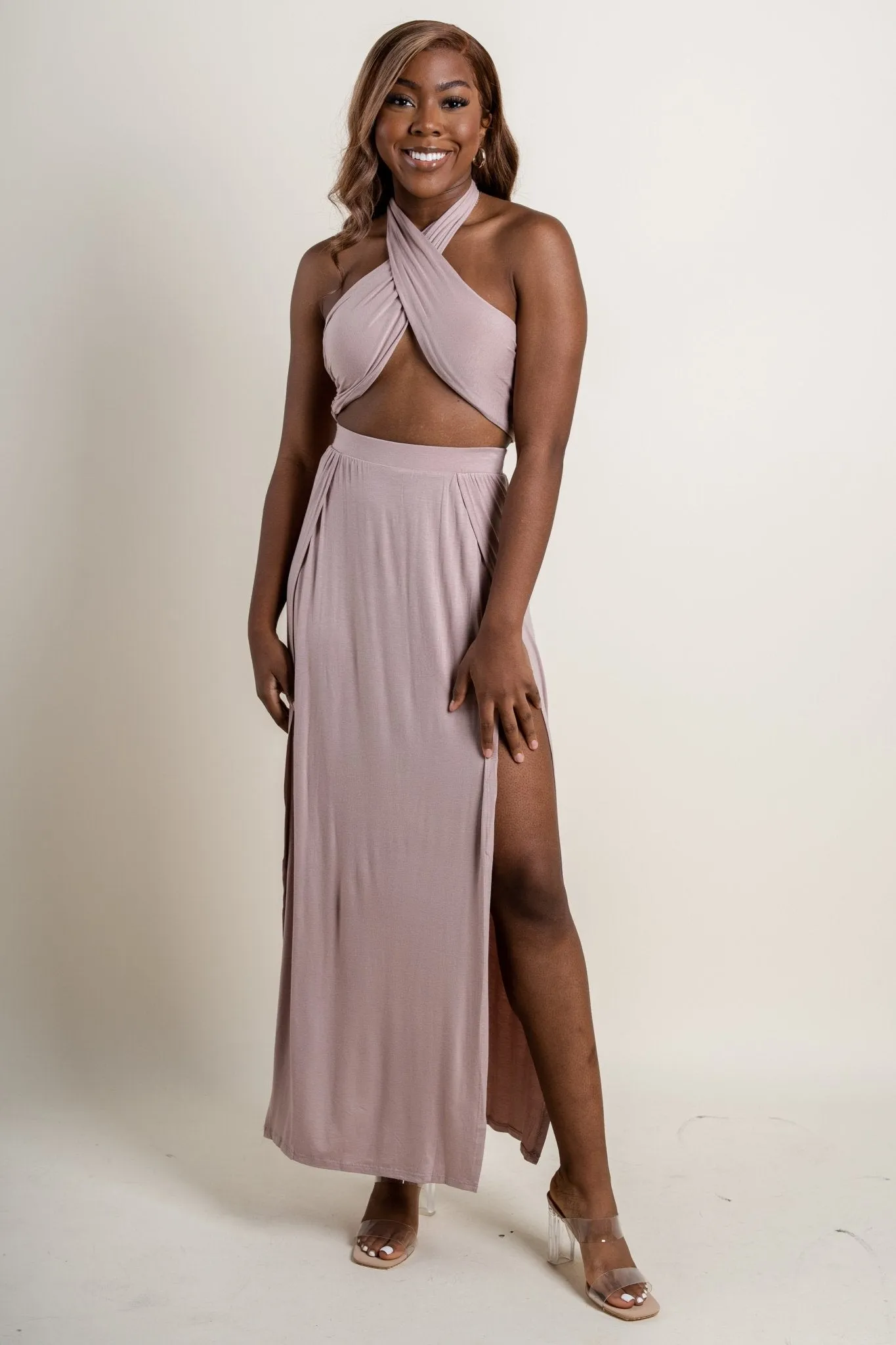 Naya maxi skirt taupe