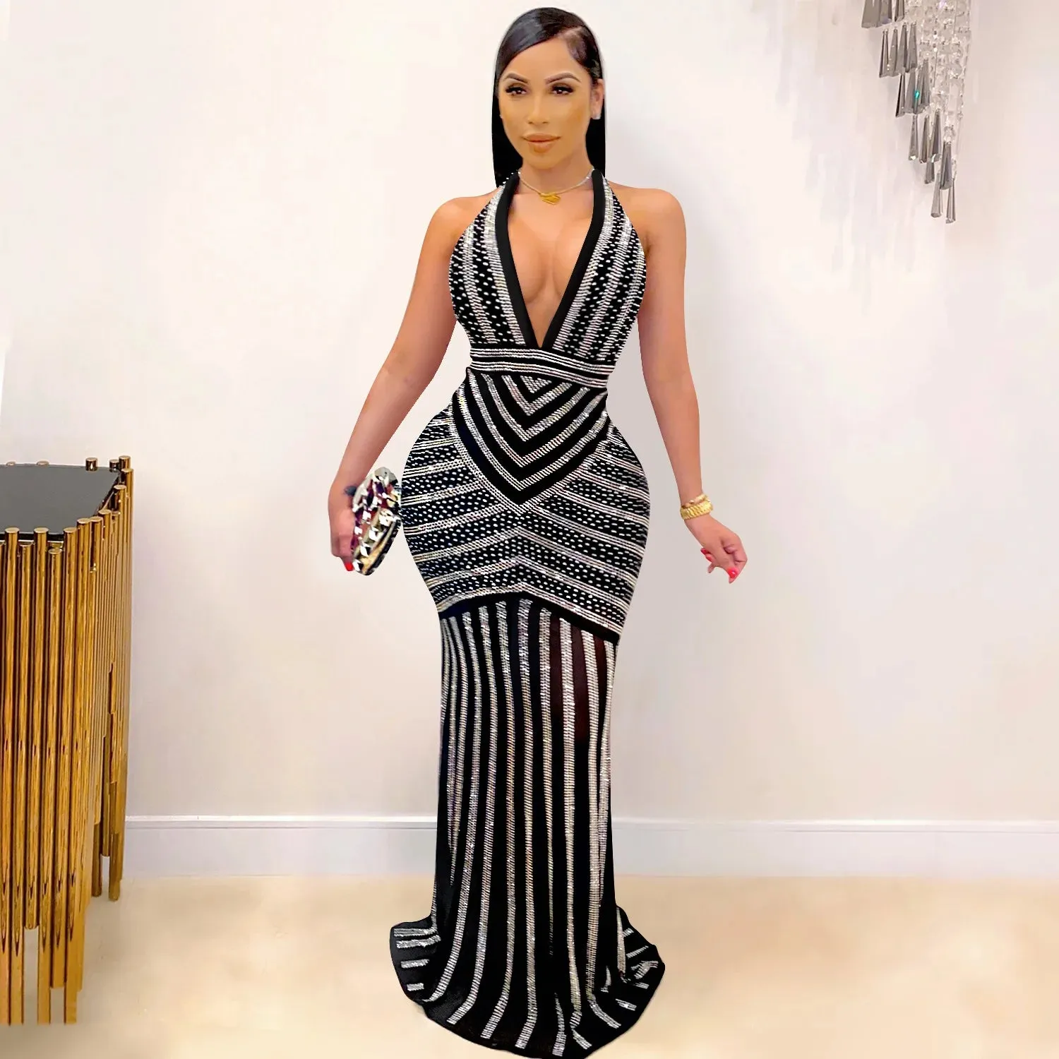New Rhinestone Styled Diamond Dress
