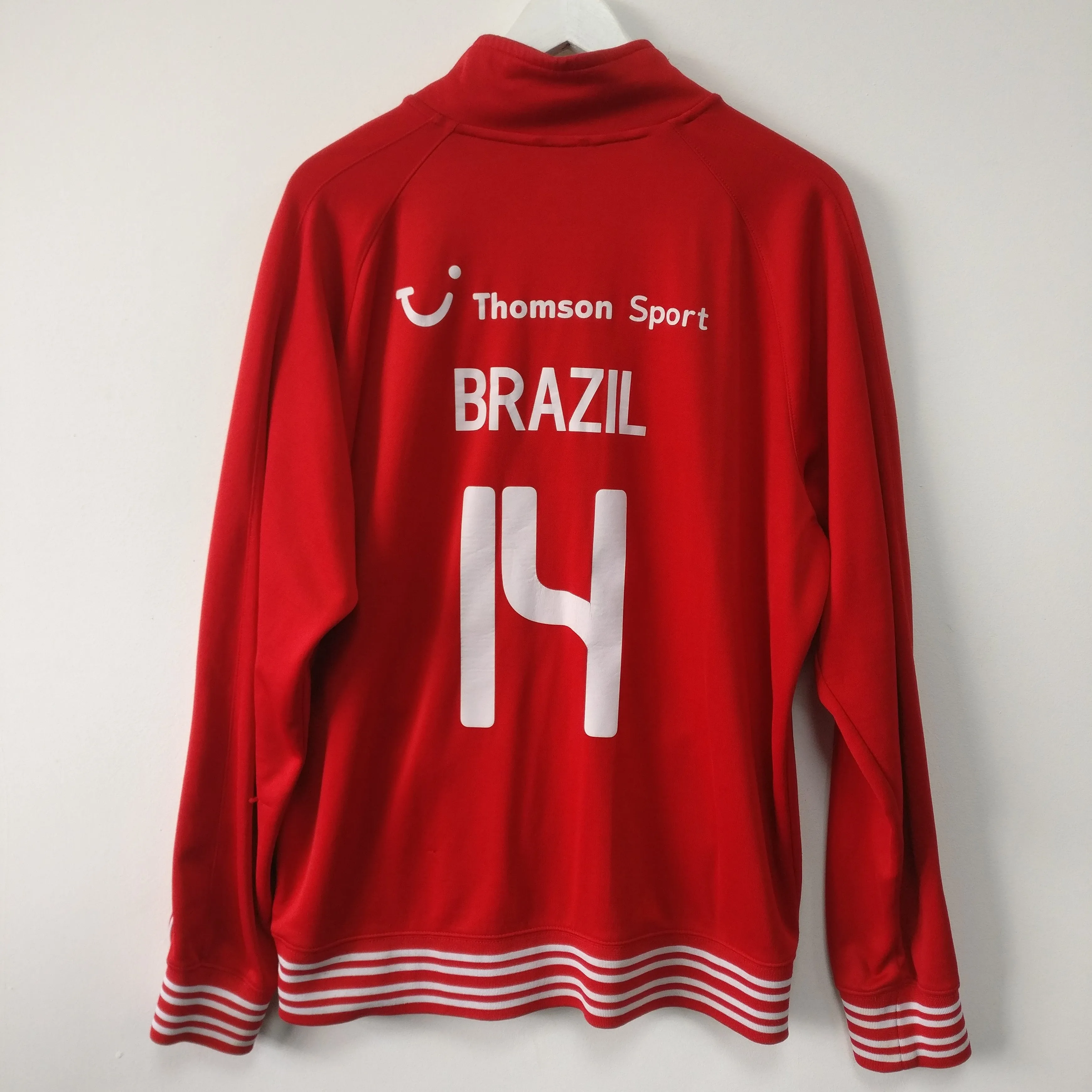 Nike swoosh red tracksuit top. L