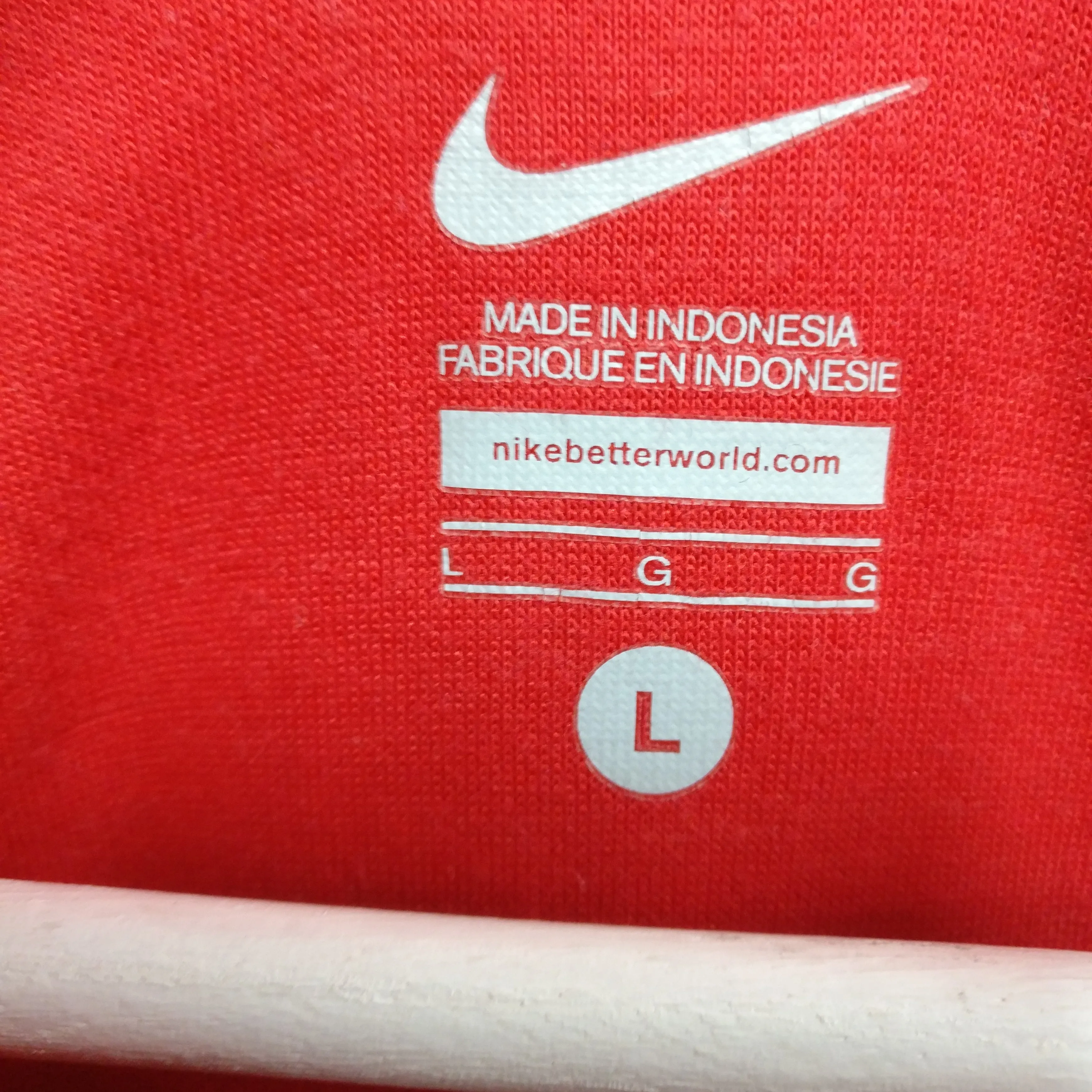 Nike swoosh red tracksuit top. L