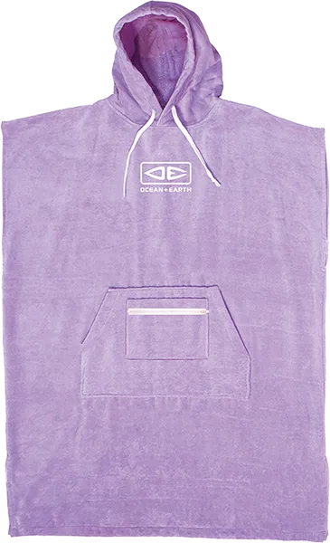 Ocean and Earth Ladies Hooded Poncho Violet