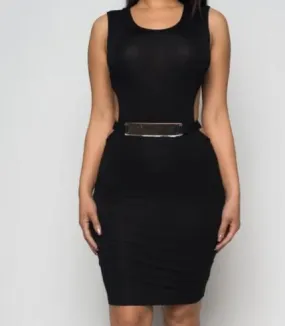Open Back With Belt Mini Dress