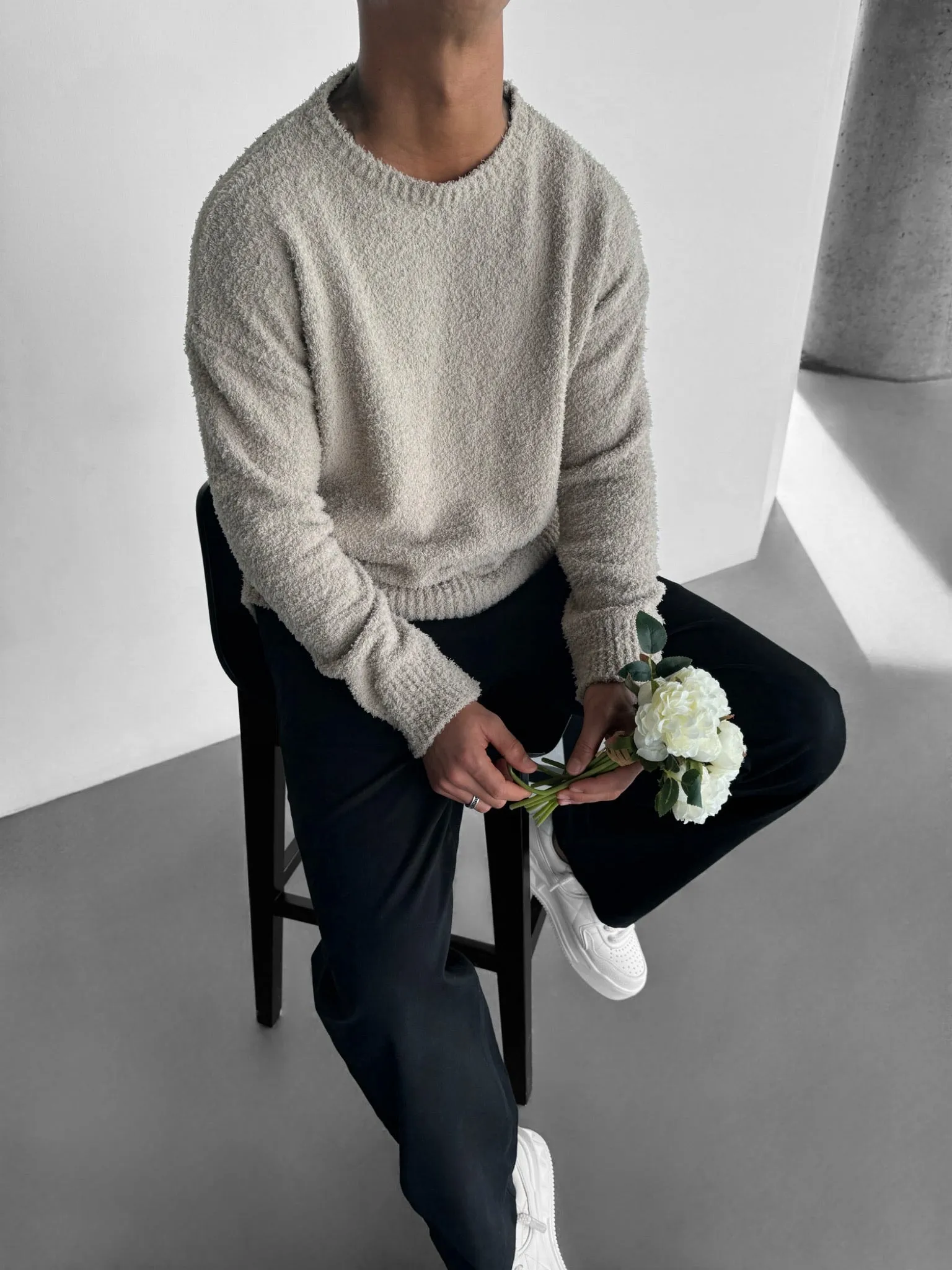 Oversize Plush Pullover - Stone Mocha