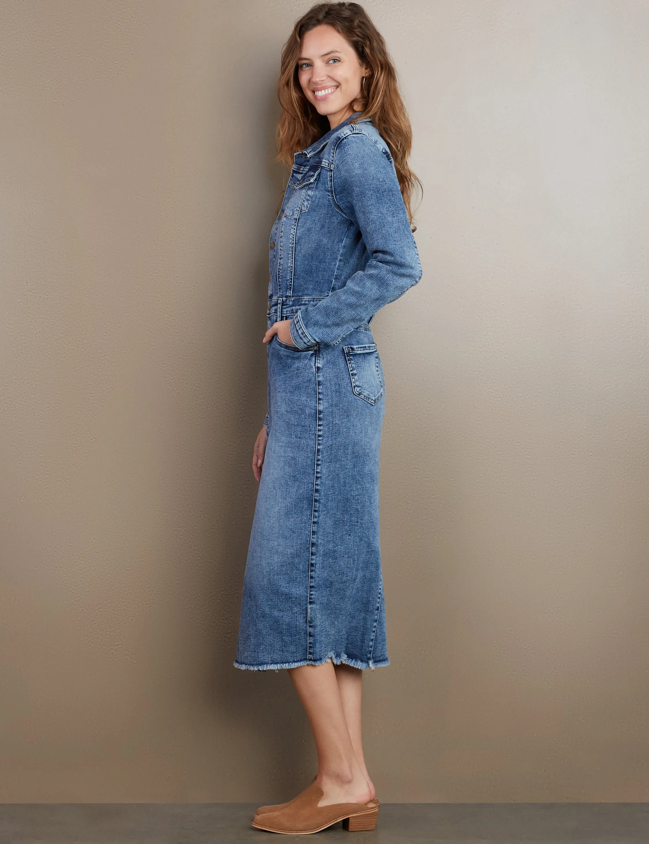 Piece Dyed Denim Dress