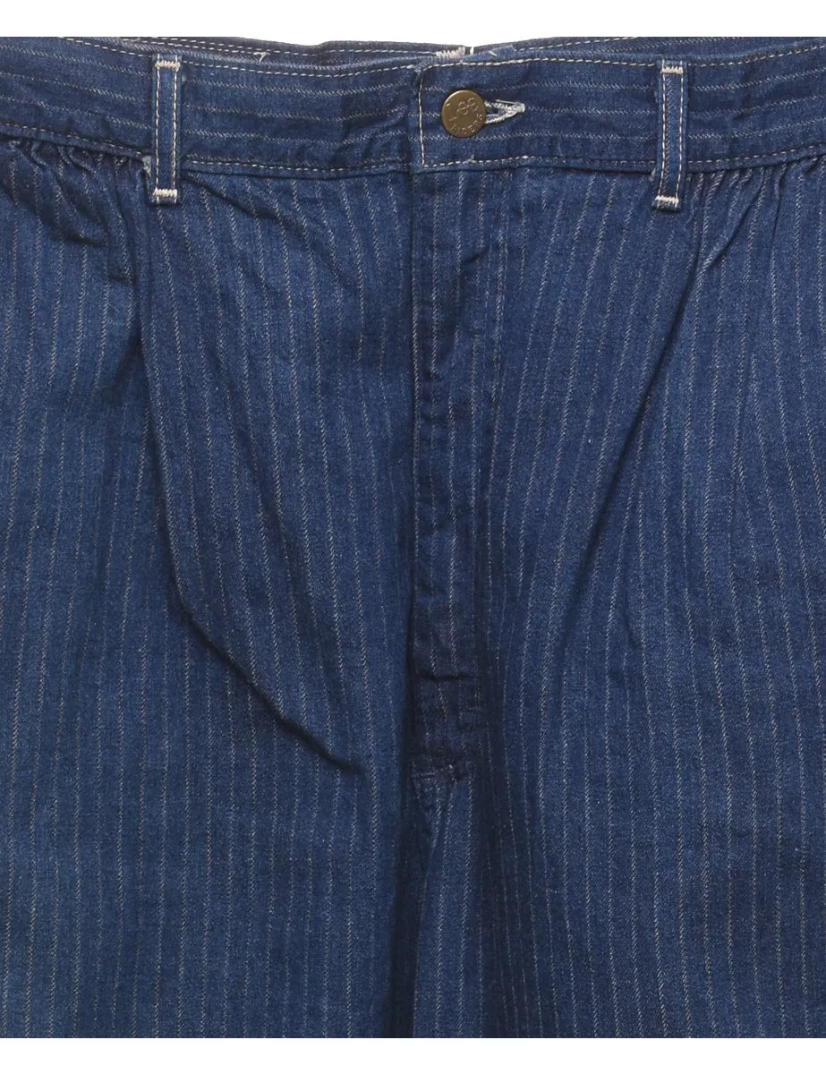 Pinstriped Dark Wash Lee Jeans - W32 L32