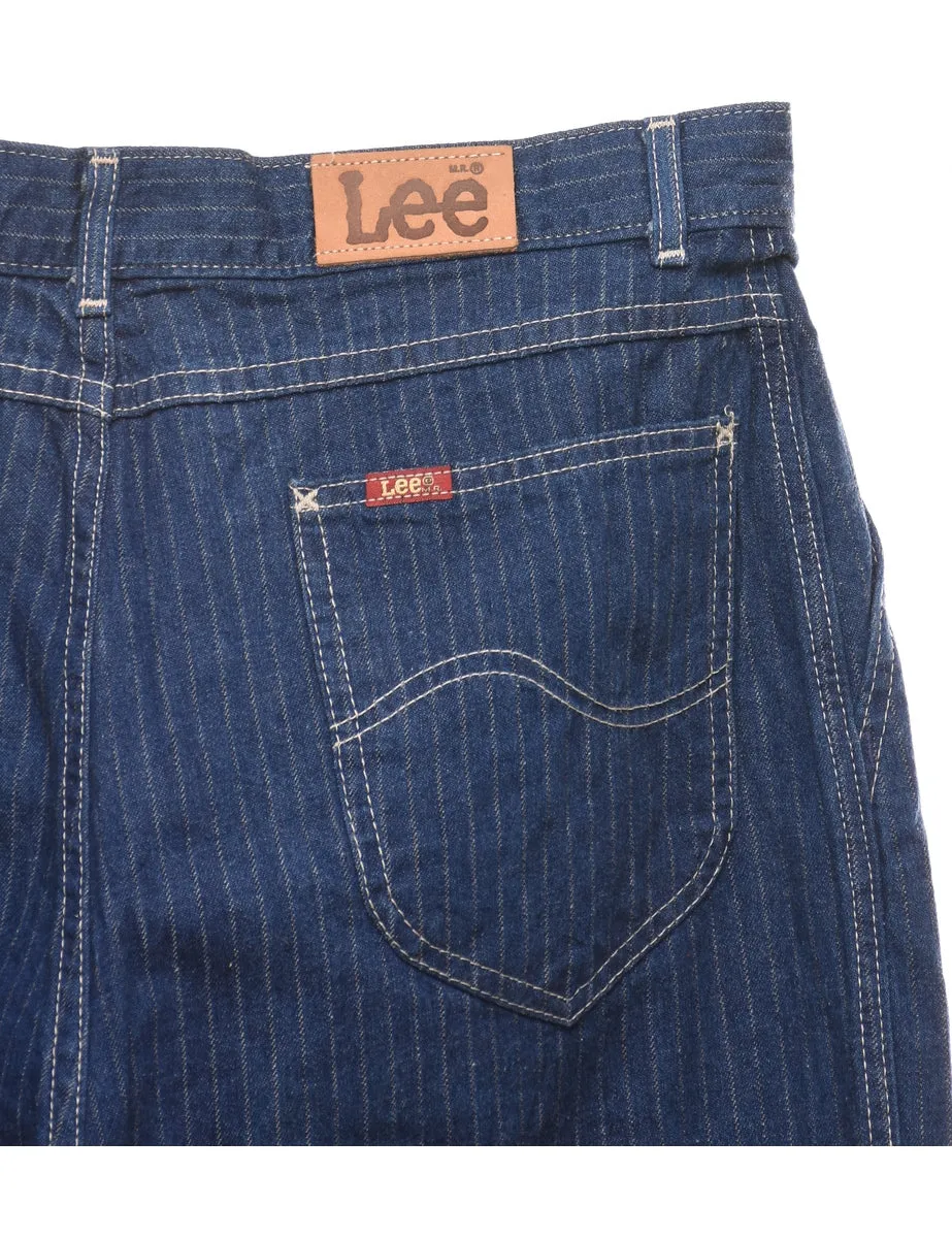 Pinstriped Dark Wash Lee Jeans - W32 L32