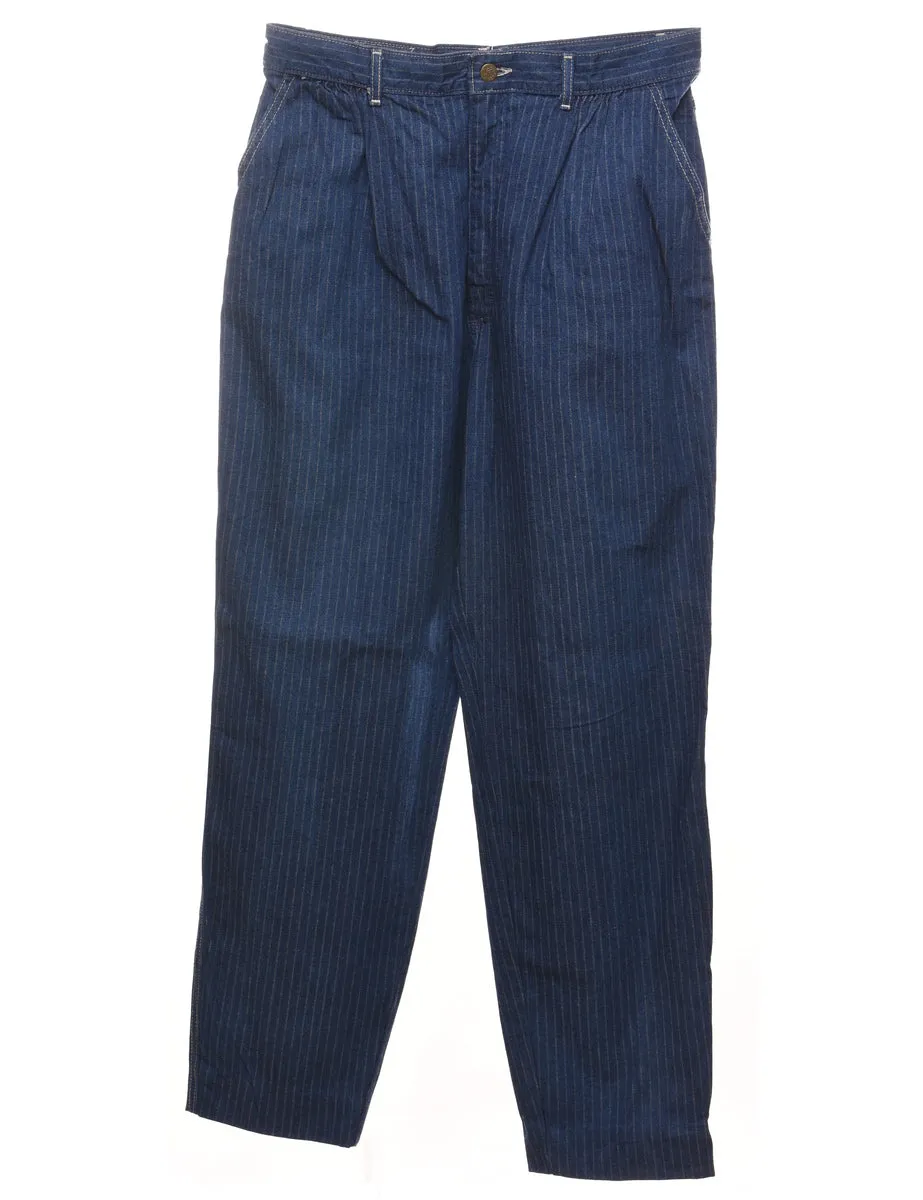 Pinstriped Dark Wash Lee Jeans - W32 L32