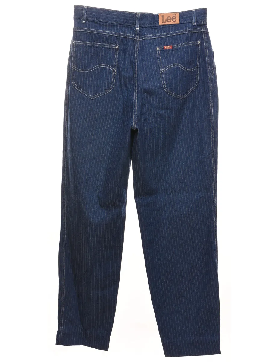 Pinstriped Dark Wash Lee Jeans - W32 L32