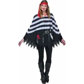 Pirate Poncho With Head Scarf