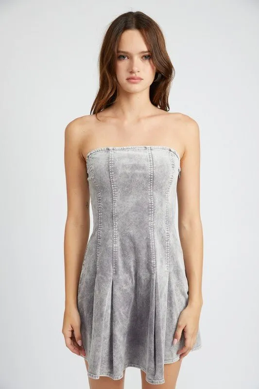 Pleated Mini Dress