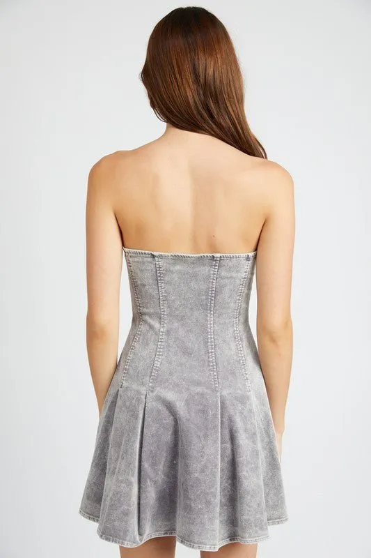 Pleated Mini Dress