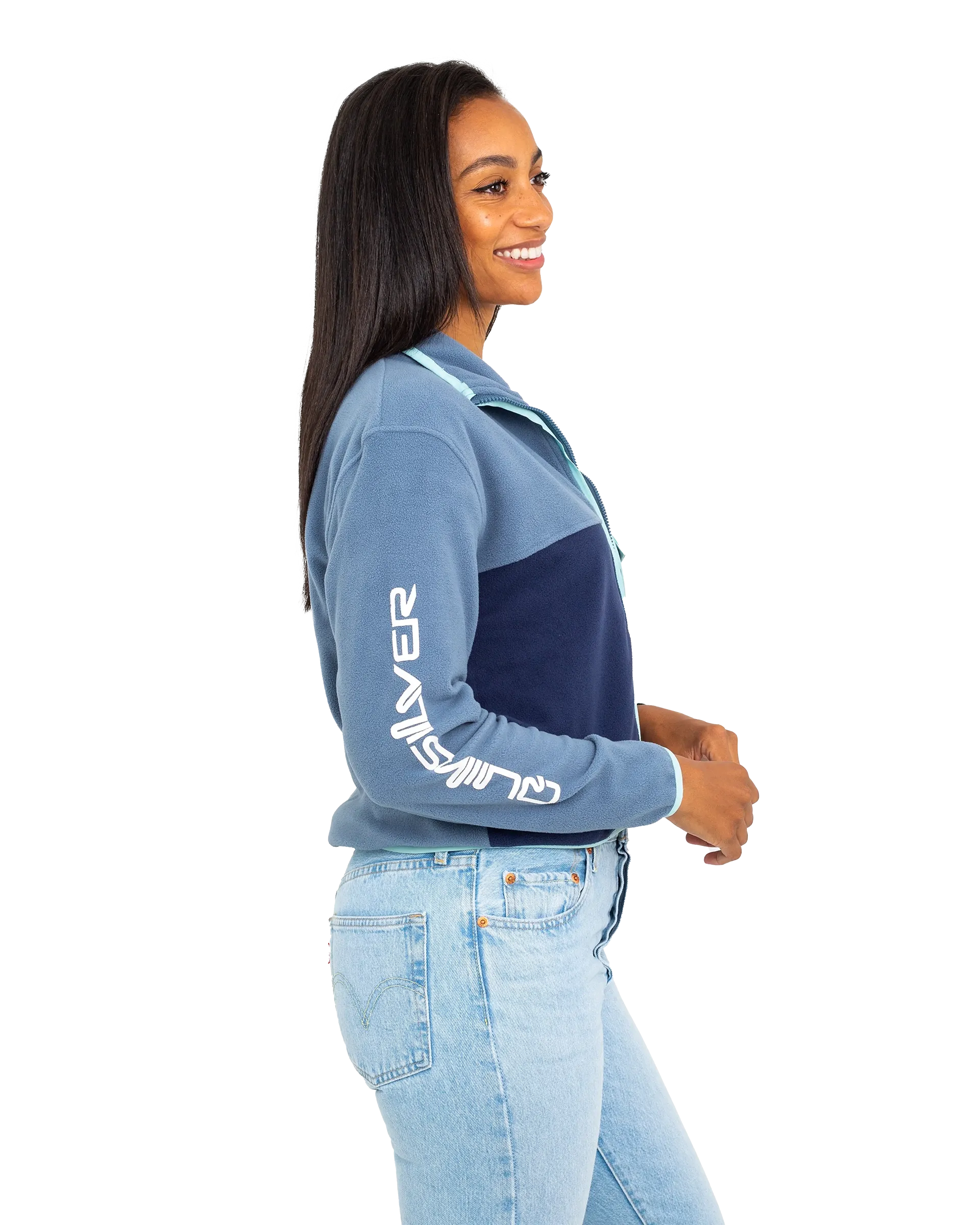 Polar Screen Zip Fleece Jacket in Bering Sea