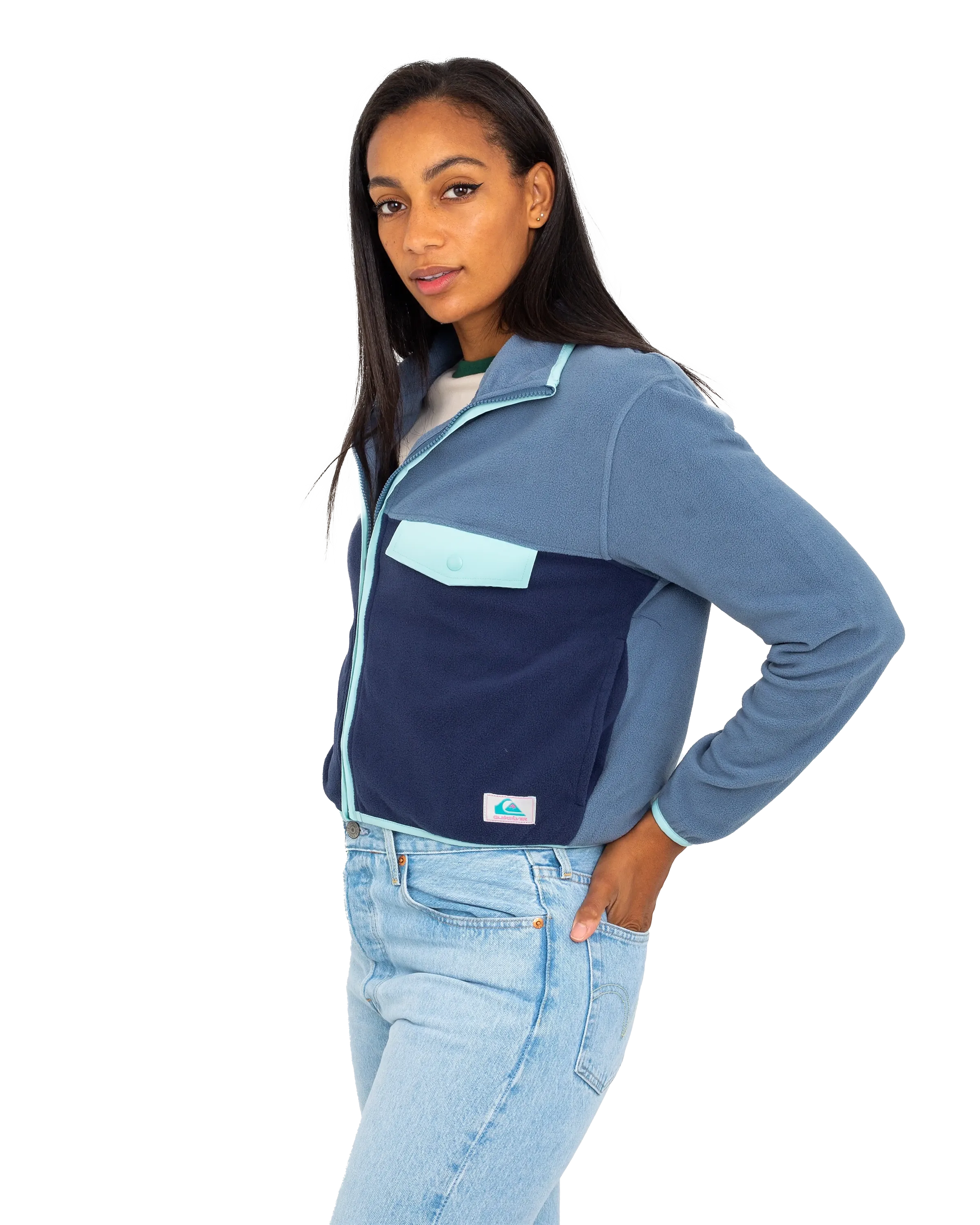 Polar Screen Zip Fleece Jacket in Bering Sea