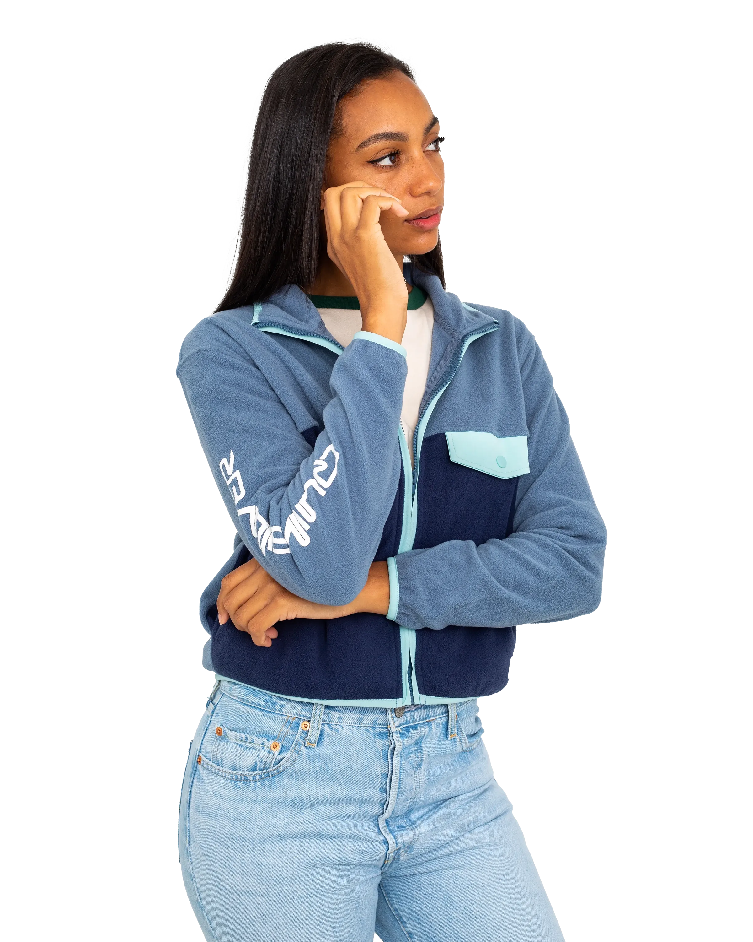 Polar Screen Zip Fleece Jacket in Bering Sea