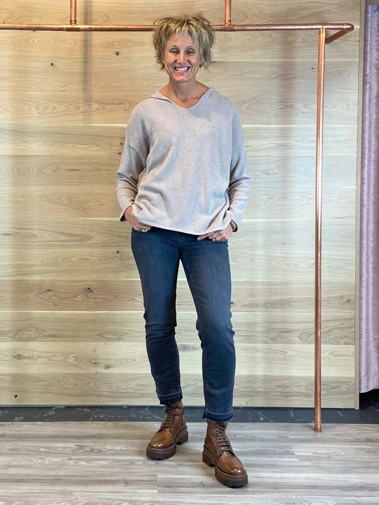 Pulz PzEmma Straight Crop Jeans Dark Grey