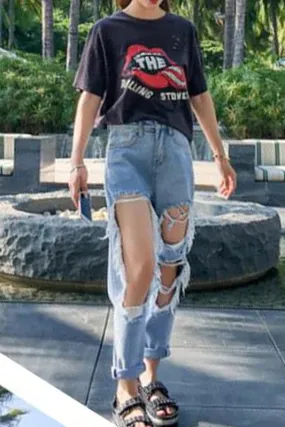 PX833 Cut Out Denim Jeans