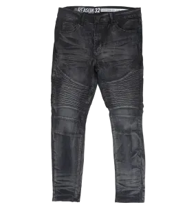 REASON WASHED DENIM JEANS BLACK - A1-850